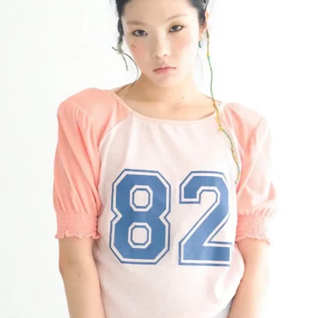 샵페어리 pad shoulder raglan half top