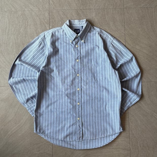 90년대 올드 갭 블루 체크 셔츠 