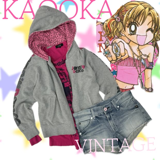 ⭐️팝갸루 코디세트⭐️ 후드집업 y2k 핫핑크 숏데님팬츠 데코라