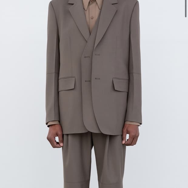 인사일런스 가넷 트윌 패널 울 블레이저 MUD BEIGE