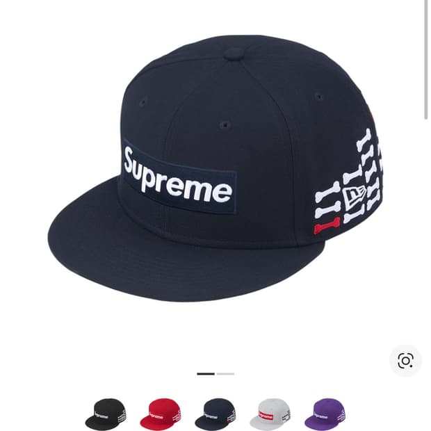 슈프림 본즈 박스로고 뉴에라 네이비 - 25FW