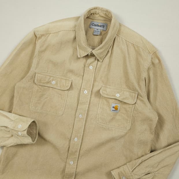 XL(105) 칼하트 리워크 헤비 코듀로이셔츠 베이지