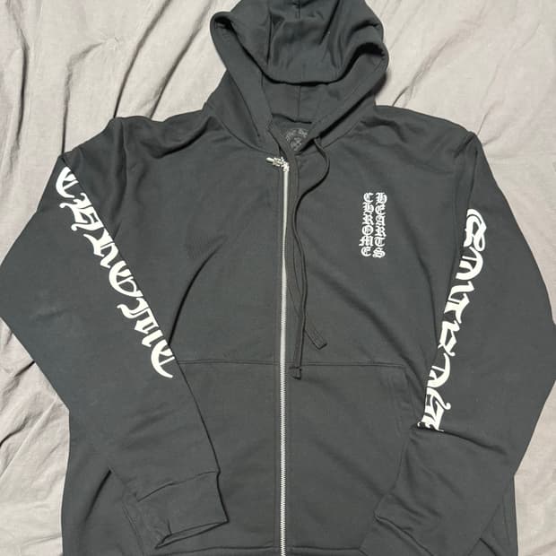 (M) 새상품 크롬하츠 버티컬 로고 후드 집업