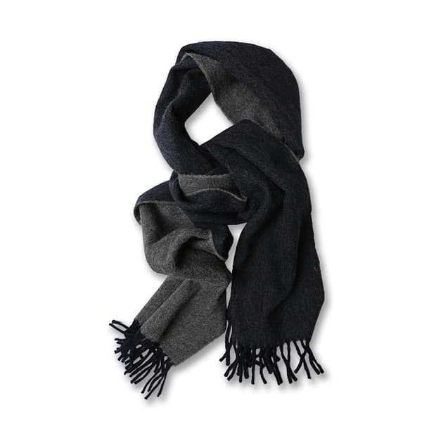 드레익스 [Drake's] 스코틀 미드그레이 & 네이비 리버시블 머플러