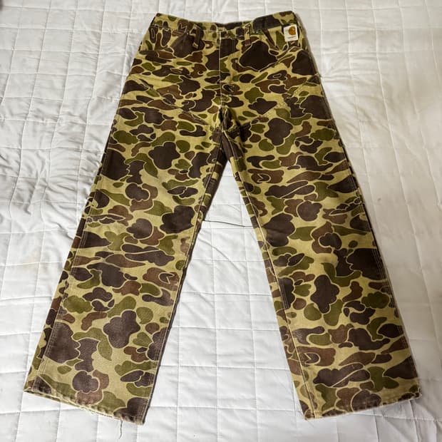 80년대 빈티지 칼하트 덕카모 팬츠 wu103