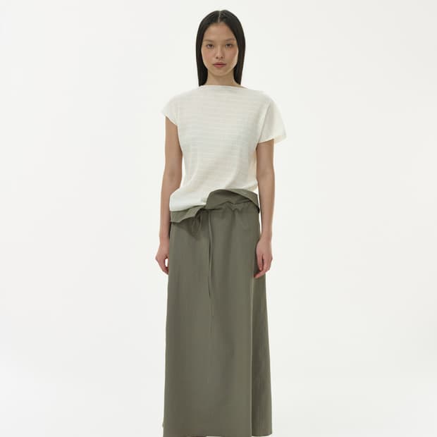 (새상품)리본빛 Loof Skirt 카키