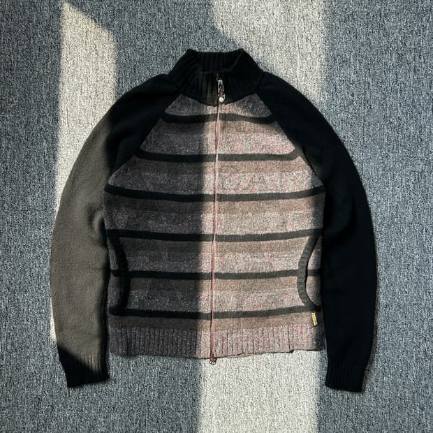 아르마니 진스 실루엣 니트 집업