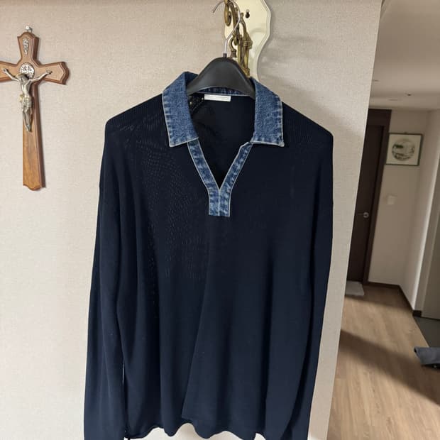 zara 자라 데님카라 면니트 XL 판매 