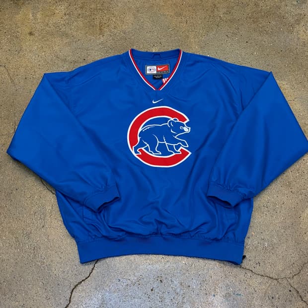 레어 90s 미국 빈티지 나이키 시카고컵스 풀오버 바람막이