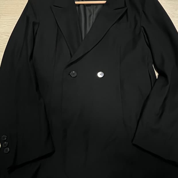 L) 피아나리 블랙 더블 브레스티드 자켓