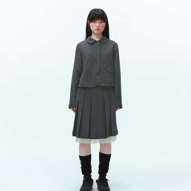 코이세이오 리본자켓 스커트 셋업 그레이 사이즈2 