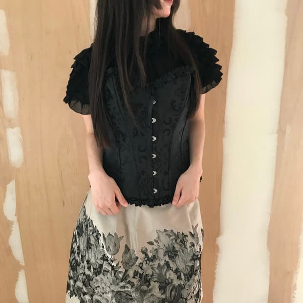 vintage ruffle blouse