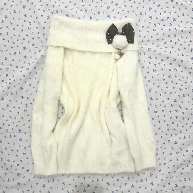 일브 일본빈티지 오프숄더 니트 앙고라 달천깔 히메갸루 리즈리사 핀터레스트