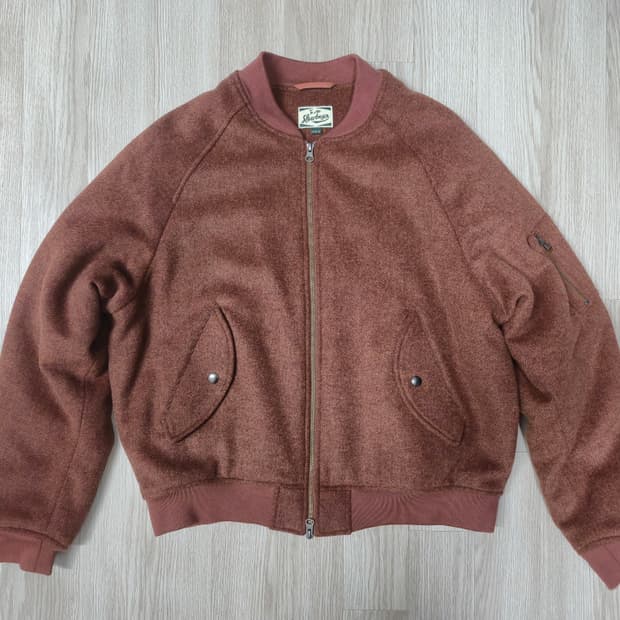 [M] 비슬로우 울 MA-1 점퍼 - 레드 브릭 (실착 1회/S급)