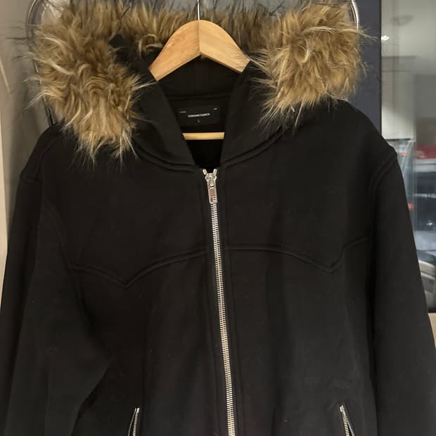 비엑세스 퍼 탈부착 후드집업