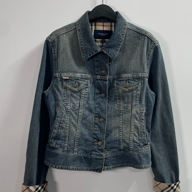 버버리 우먼스 노바체크 데님 청자켓 (on.431)
