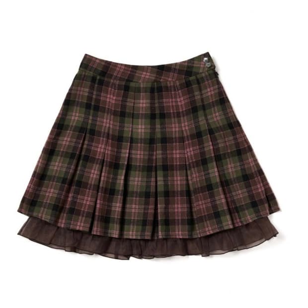 알로이 플리츠 스커트 체크