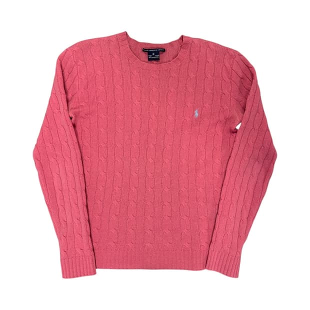 W-S) 폴로 랄프로렌 스포츠 핑크 램스울 케이블 니트 TK-023