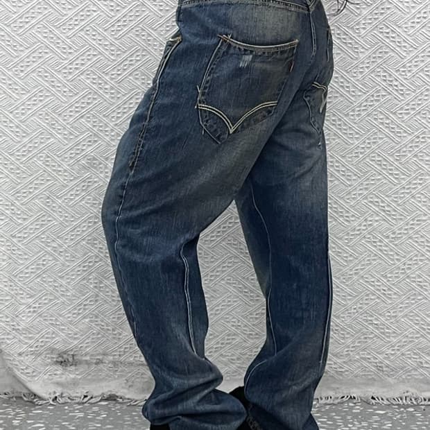 리바이스 쿠퍼 웨스턴 빈티지 포켓 스티치 데님팬츠 34인치 C10605