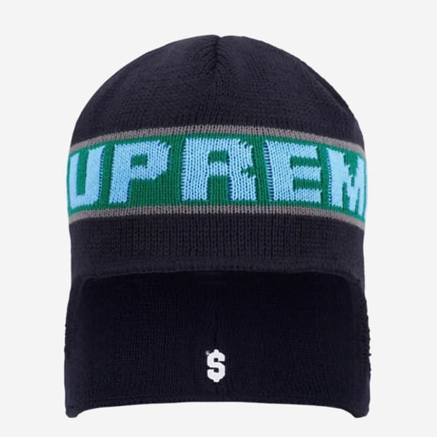 Supreme Earflap Beanie Navy - 23FW