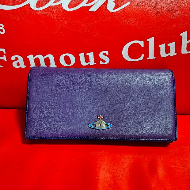 비비안웨스트우드 사이드라인 배색 커스텀 가죽 장지갑