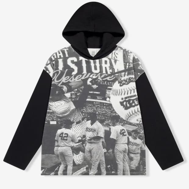 Baseball Waffle Hoodie Black