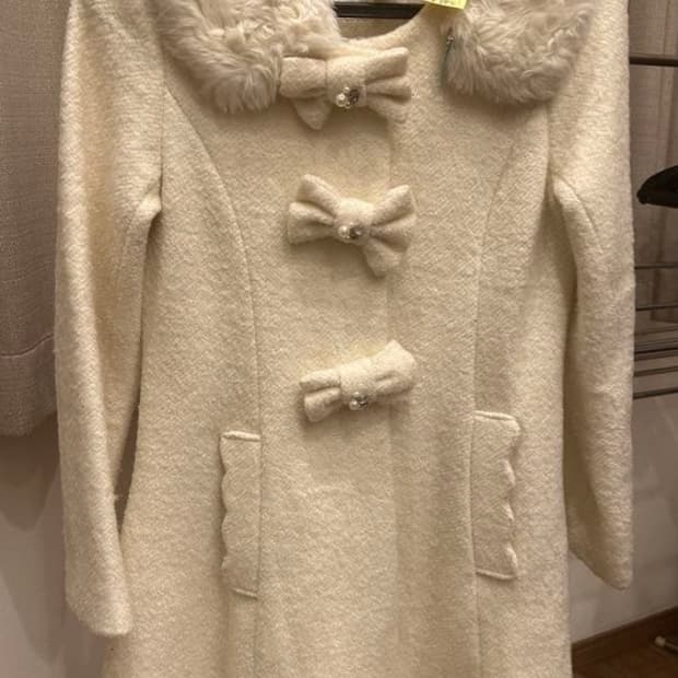 리즈리사 3연리본 백리본 레이스 퍼카라 a라인 코트 자켓