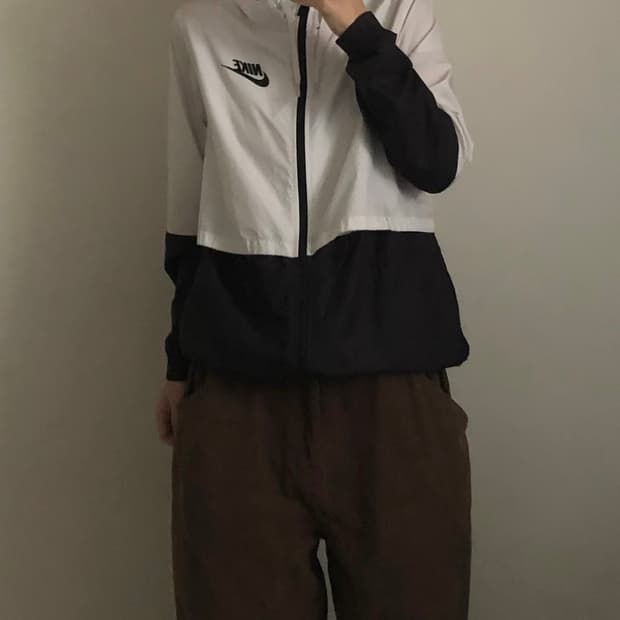 나이키 배색 후디 바람막이
