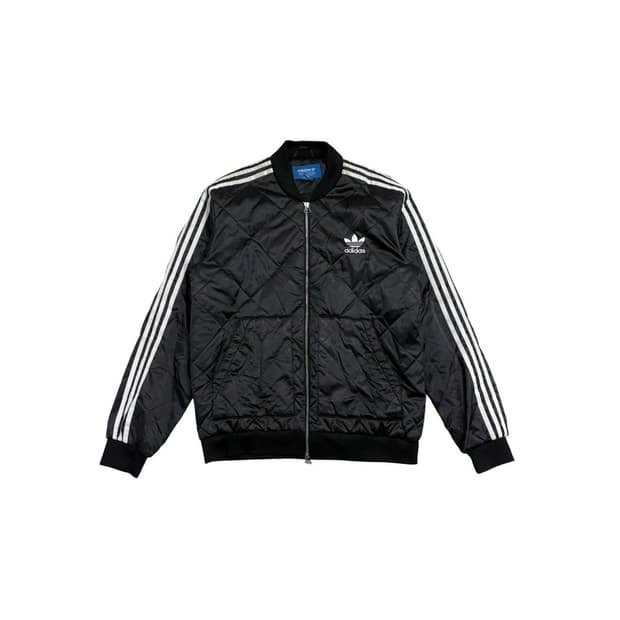 아디다스 삼선 퀄팅 점퍼 블랙