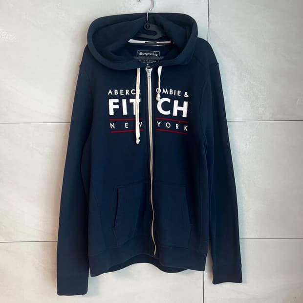 아베크롬비 뉴욕 스펠로고 대장 후드집업 화이트 [M]