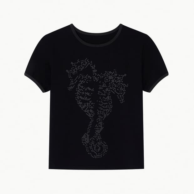 sagega 세이지가 dot graphic ringer tee 해마
