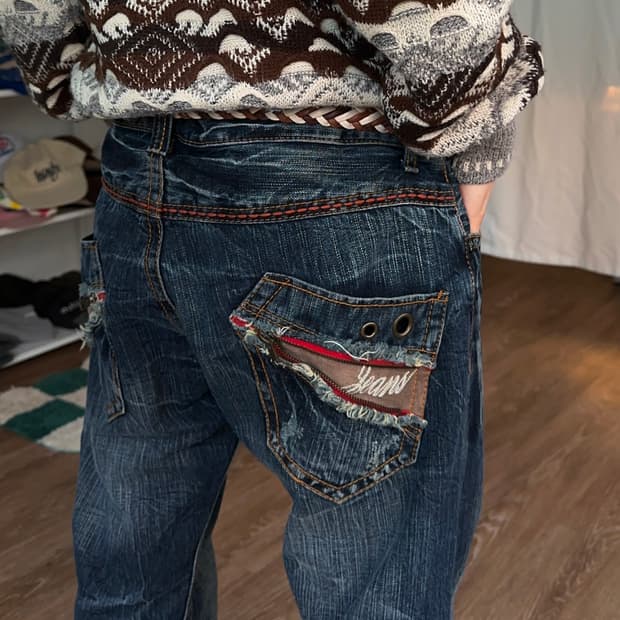 Anti-Label Jean 리프드 포켓 &워시드 진