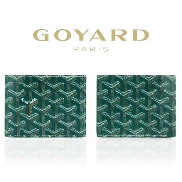 [정품] GOYARD 고야드 빅투와르 그린 카프스킨 반지갑