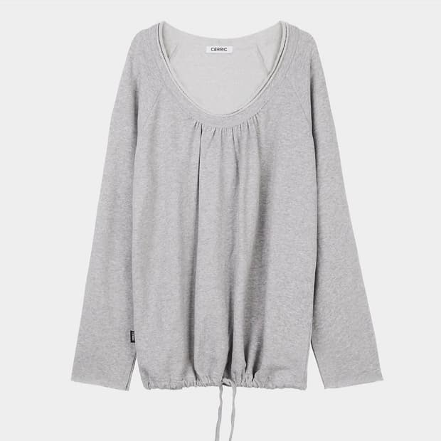 세릭 round hem string top 라운드 헴 스트링 탑 그레이