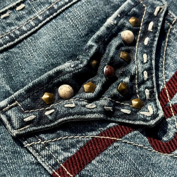 Stud Detail Denim Pants
