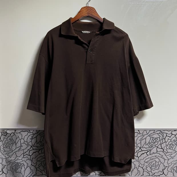 Auralee 오라리 오버핏 반팔카라 셔츠