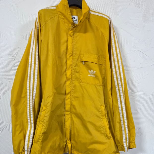 아디다스 오리지널 바람막이 빅로고 라이프 트레프 노 흰 자켓