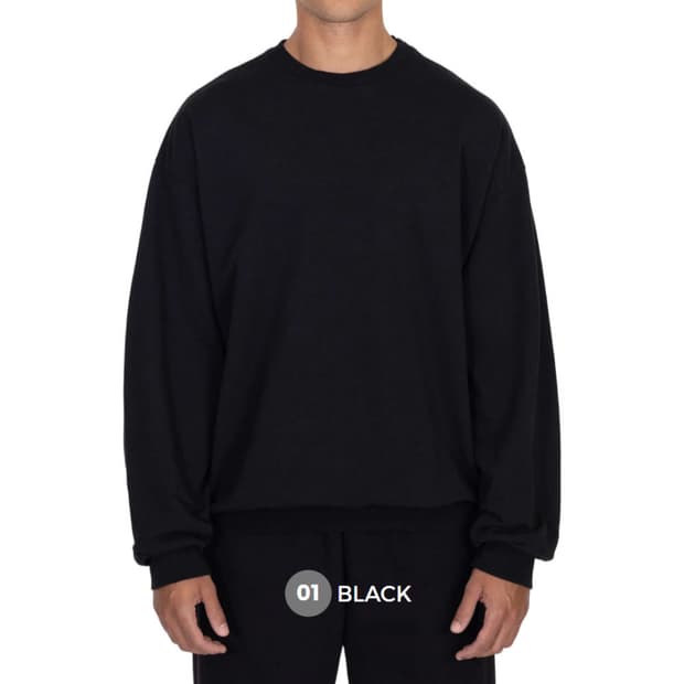 LAA 가먼트다이 스웻셔츠 블랙 M사이즈