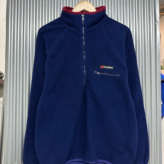 [L] Berghaus 버그하우스 영국생산 빈티지 하프집업 플리스 네이비