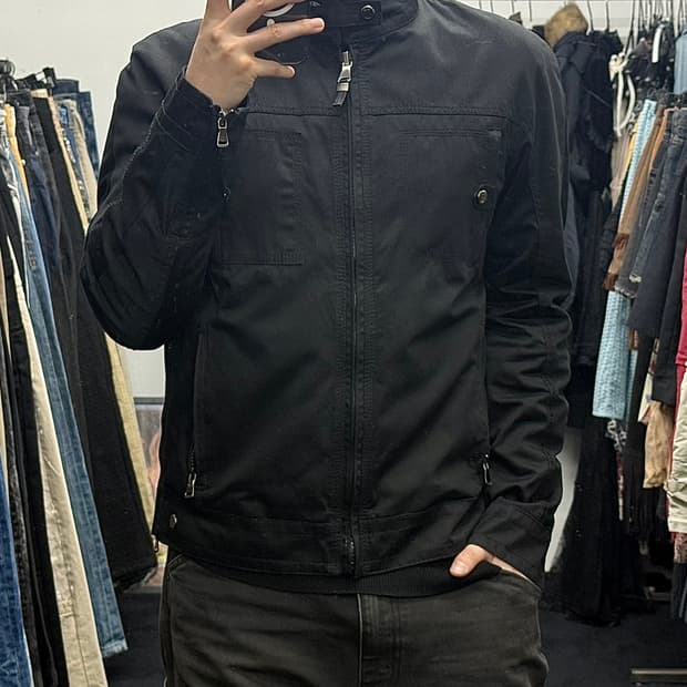 자라 락시크 고스 펑크 고딕 워크 자켓 집업 하이넥 비죠 블랙 L 100