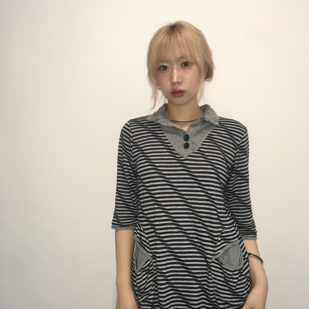 jpn vintage stripe cargo pocket t shirt