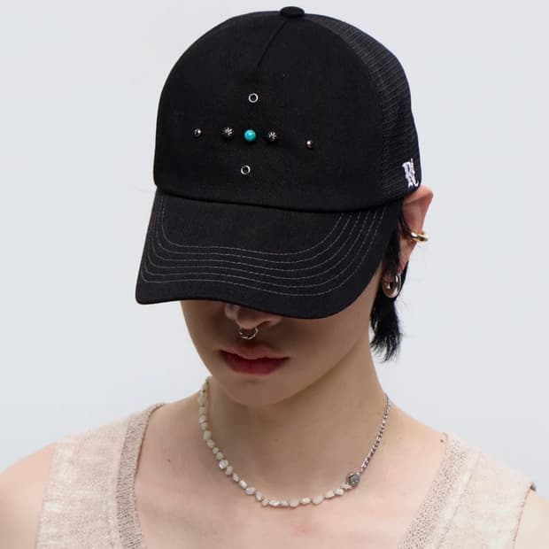 RSSC WESTERN RIVET MESH CAP - BLACK