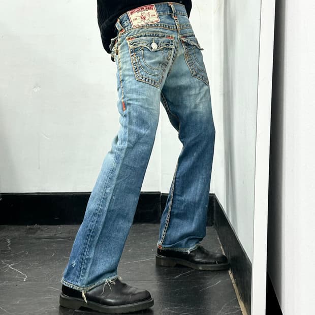 트루릴리전 월드투어 데미지 데님 팬츠