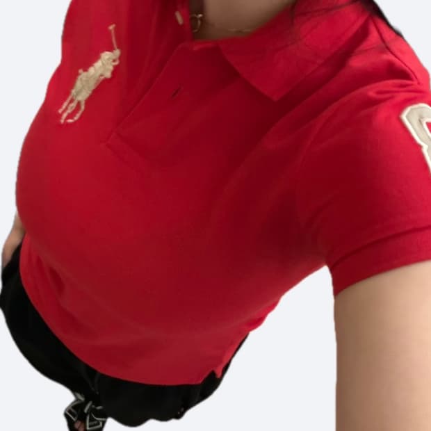 🔥폴로 랄프로렌 실버 빅포니 딱붙핏 레드 카라티 PK🔥