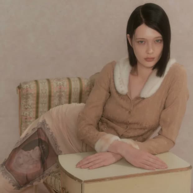 2000아카이브스 archives 커튼 퍼 가디건 베이지