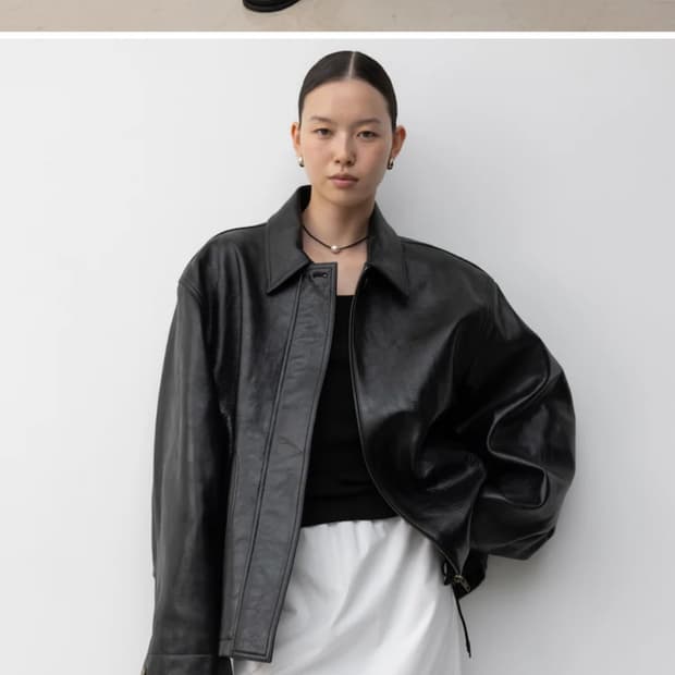 디애퍼처 유니섹스 가죽 블루종(양가죽)