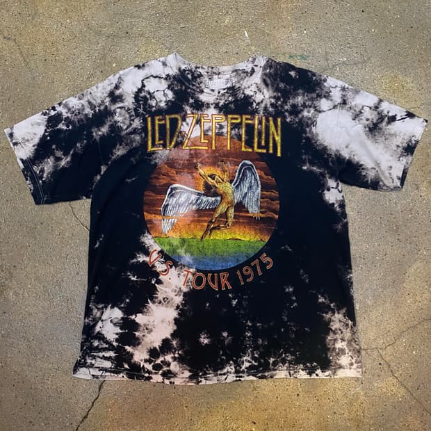 미국 빈티지 Led Zeppelin 나염 그랙 반팔티
