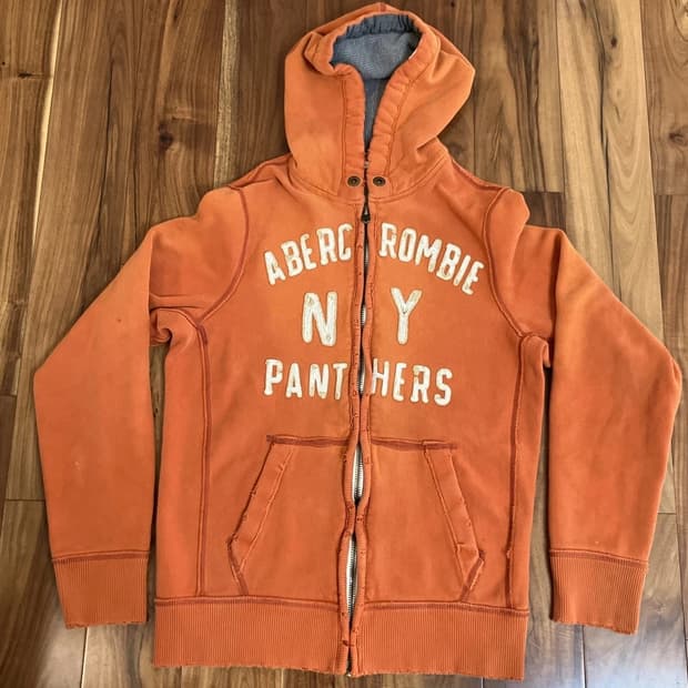 아베크롬비 앤 피치 오렌지 패치 후드 집업