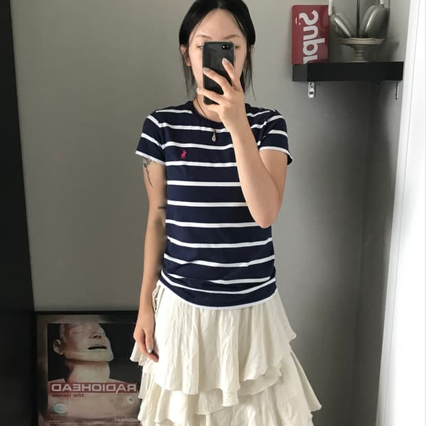 폴로 랄프로렌 포니로고 스트라이프 반팔티
