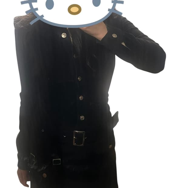 Y2k vintage 코듀로이 스타버튼 벨트 원피스